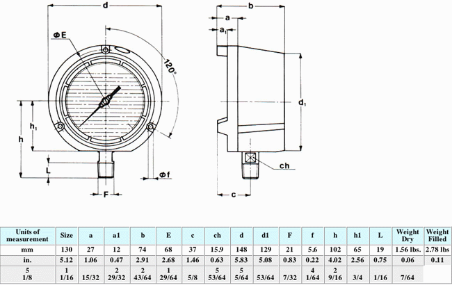 Dimensional Drawings for McDaniel Model MPB/SC