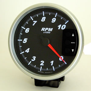 SCX 5" Memory Tachometer.  Black Dial.  0-10,000 RPM