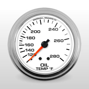 Comp II 2-5/8" Mechanical Oil Temperature Gauge, White Dial 3215 Comp II 2-5/8" Mechanical Oil Temperature Gauge, White Dial