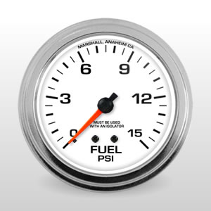 White: Fuel Pressure Comp II Auto Gauges from Marshall Instruments 3217 White: Fuel Pressure Comp II Auto Gauges from Marshall Instruments