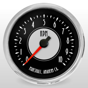 3-3/8" Tachometer SCX Retro Style from Marshall Instruments 4051 3-3/8" Tachometer SCX Retro Style from Marshall Instruments