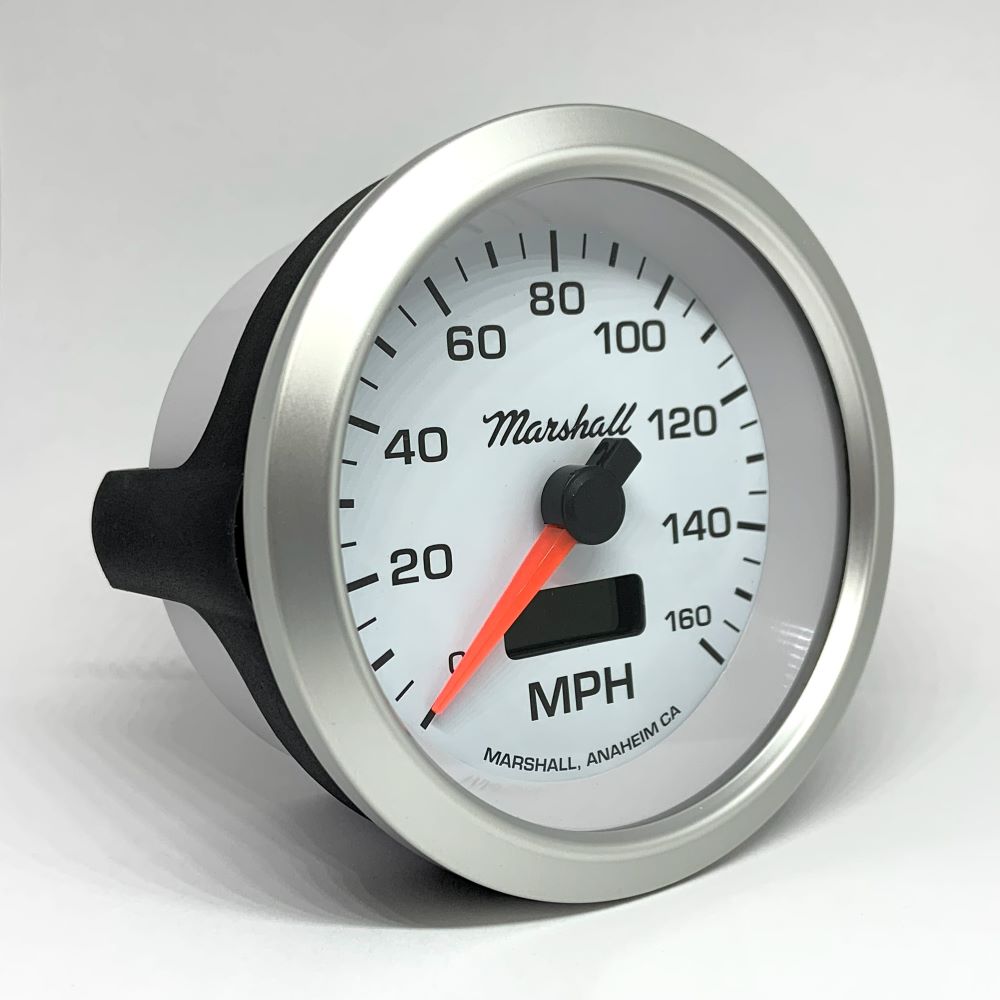 SCX In-Dash Electric Programmable Speedometer, 3-3/8" White Dial, 0-160MPH