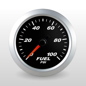 SCX Pro Black Fuel Pressure Gauge with Peak Recall and Programmable Warn