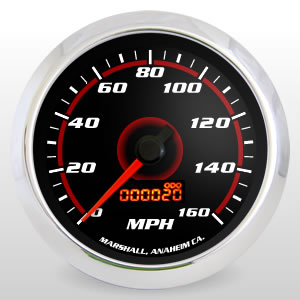 3-3/8" Speedometer SCX Redline from Marshall Instruments