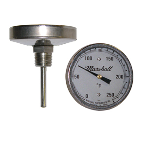 3 in Dial Bimetal Thermometer E 3 in Dial Bimetal Thermometer