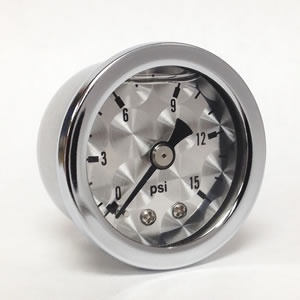 Marshall ET00015. 1.5" Direct Mount Fuel/Oil/Air/Water Pressure Gauge, Liquid Filled, 1/8" NPT Center Back Connection ET00015 Marshall ET00015. 1.5" Direct Mount Fuel/Oil/Air/Water Pressure Gauge, Liquid Filled, 1/8" NPT Center Back Connection