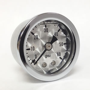 Marshall ET00060.  1.5" Direct Mount Fuel/Oil/Air/Water Pressure Gauge, Liquid Filled, 1/8" NPT Center Back Connection