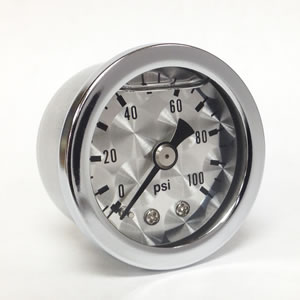 Marshall ET00100.  1.5" Direct Mount Fuel/Oil/Air/Water Pressure Gauge, Liquid Filled, 1/8" NPT Center Back Connection