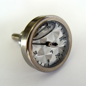 Direct Mount Engine Thermometer. 0-250F, Silicone Filled. I14ET Direct Mount Engine Thermometer. 0-250F, Silicone Filled.