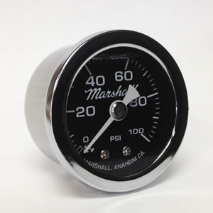 Marshall MS00100. 1.5" Direct Mount Fuel/Oil/Air/Water Pressure Gauge, Liquid Filled, 1/8" NPT Center Back Connection MS00100 Marshall MS00100. 1.5" Direct Mount Fuel/Oil/Air/Water Pressure Gauge, Liquid Filled, 1/8" NPT Center Back Connection