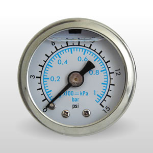 Marshall WS00015. 1.5" Direct Mount Fuel/Oil/Air/Water Pressure Gauge, Liquid Filled, 1/8" NPT Center Back Connection WS00015 Marshall WS00015. 1.5" Direct Mount Fuel/Oil/Air/Water Pressure Gauge, Liquid Filled, 1/8" NPT Center Back Connection