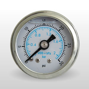 Marshall WS00030. 1.5" Direct Mount Fuel/Oil/Air/Water Pressure Gauge, Liquid Filled, 1/8" NPT Center Back Connection WS00030 Marshall WS00030. 1.5" Direct Mount Fuel/Oil/Air/Water Pressure Gauge, Liquid Filled, 1/8" NPT Center Back Connection